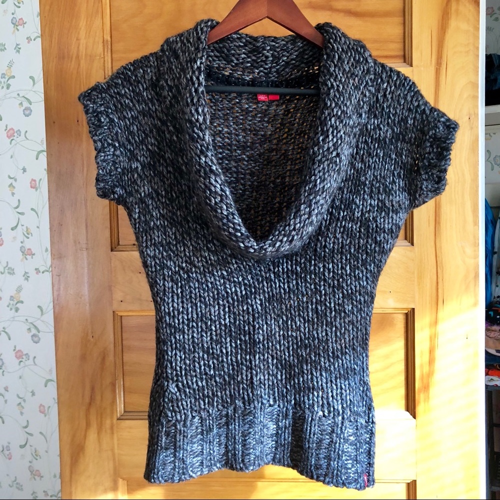 Cowl neck knitted sweater. Great colors!